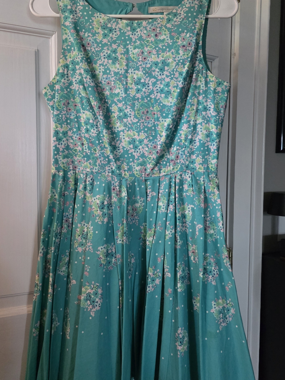 Lauren Conrad Turquoise Floral Fit-and-Flare Tea Dress